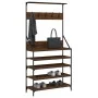 Perchero con zapatero roble marrón 90x34x184 cm by , Dresser Organizers and Bar Hangers - Ref: Foro24-837881, Price: 91,65 €,...
