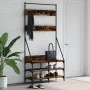 Garderobe mit Schuhregal aus geräucherter Eiche 90x34x184 cm von , Kommoden-Organizer und Bar-Kleiderbügel - Ref: Foro24-8378...