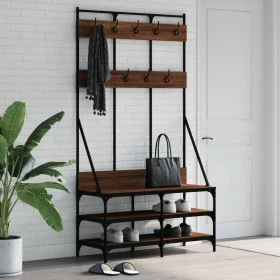 Perchero con zapatero roble marrón 100x40x184 cm by , Dresser Organizers and Bar Hangers - Ref: Foro24-837841, Price: 99,64 €...