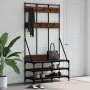 Garderobe mit Schuhregal aus brauner Eiche 100x40x184 cm von , Kommoden-Organizer und Bar-Kleiderbügel - Ref: Foro24-837841, ...