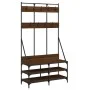 Perchero con zapatero roble marrón 100x40x184 cm by , Dresser Organizers and Bar Hangers - Ref: Foro24-837841, Price: 99,64 €...