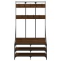 Garderobe mit Schuhregal aus brauner Eiche 100x40x184 cm von , Kommoden-Organizer und Bar-Kleiderbügel - Ref: Foro24-837841, ...