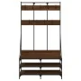 Perchero con zapatero roble marrón 100x40x184 cm by , Dresser Organizers and Bar Hangers - Ref: Foro24-837841, Price: 99,64 €...