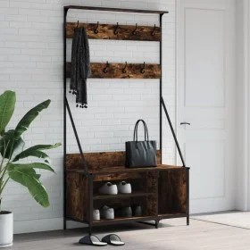 Perchero con zapatero roble ahumado 100x41x184 cm by , Dresser Organizers and Bar Hangers - Ref: Foro24-837869, Price: 87,12 ...
