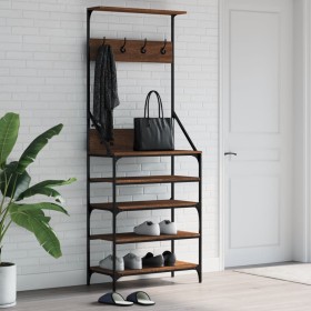 Garderobe mit Schuhregal Eiche Braun 70x34x184 cm von , Kommoden-Organizer und Bar-Kleiderbügel - Ref: Foro24-837876, Preis: ...