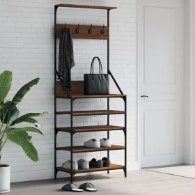 Perchero con zapatero roble marrón 70x34x184 cm by , Dresser Organizers and Bar Hangers - Ref: Foro24-837876, Price: 79,41 €,...