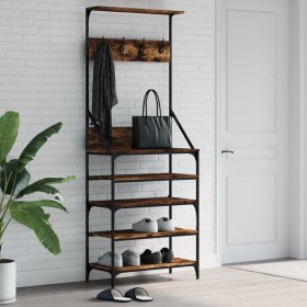 Garderobe mit Schuhregal, geräucherte Eiche, 70x34x184 cm. von , Kommoden-Organizer und Bar-Kleiderbügel - Ref: Foro24-837874...