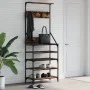 Garderobe mit Schuhregal, geräucherte Eiche, 70x34x184 cm. von , Kommoden-Organizer und Bar-Kleiderbügel - Ref: Foro24-837874...