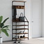 Perchero con zapatero roble ahumado 70x34x184 cm by , Dresser Organizers and Bar Hangers - Ref: Foro24-837874, Price: 77,75 €...