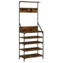 Garderobe mit Schuhregal, geräucherte Eiche, 70x34x184 cm. von , Kommoden-Organizer und Bar-Kleiderbügel - Ref: Foro24-837874...