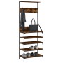 Perchero con zapatero roble ahumado 70x34x184 cm by , Dresser Organizers and Bar Hangers - Ref: Foro24-837874, Price: 77,75 €...
