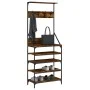 Perchero con zapatero roble ahumado 70x34x184 cm de , Organizadores de vestidores y perchas de barra - Ref: Foro24-837874, Pr...