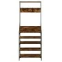 Garderobe mit Schuhregal, geräucherte Eiche, 70x34x184 cm. von , Kommoden-Organizer und Bar-Kleiderbügel - Ref: Foro24-837874...