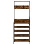 Perchero con zapatero roble ahumado 70x34x184 cm by , Dresser Organizers and Bar Hangers - Ref: Foro24-837874, Price: 77,75 €...