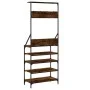 Garderobe mit Schuhregal, geräucherte Eiche, 70x34x184 cm. von , Kommoden-Organizer und Bar-Kleiderbügel - Ref: Foro24-837874...