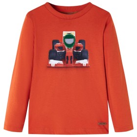 Camiseta infantil de manga larga naranja 140