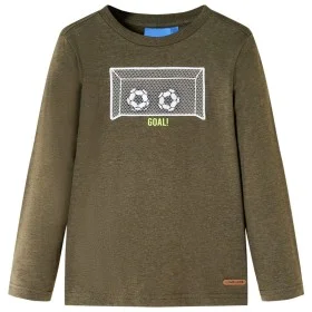Kinder Langarmshirt in Khaki-Melange, Größe 116. von , Kinder-T-Shirts - Ref: Foro24-12711, Preis: 8,52 €, Rabatt: %