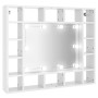 Mueble con espejo y LED blanco brillante 91x15x76,5 cm en Tocadores de baño | Comprar online en Foro24