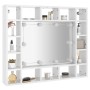 Mueble con espejo y LED blanco brillante 91x15x76,5 cm en Tocadores de baño | Comprar online en Foro24