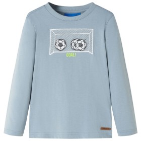 Camiseta infantil de manga larga azul claro 140