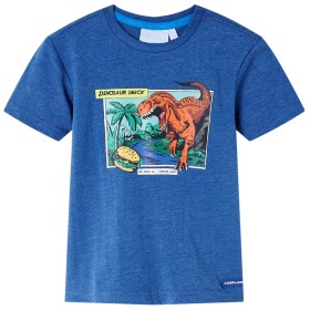 Camiseta infantil azul oscuro mélange 104