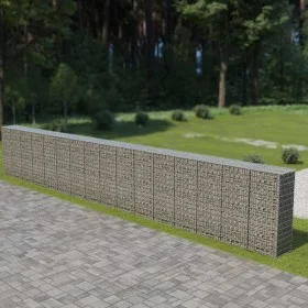 Gabionenwand mit verzinkten Stahlabdeckungen 900x50x150 cm von vidaXL, Zaunpaneele - Ref: Foro24-143589, Preis: 611,56 €, Rab...