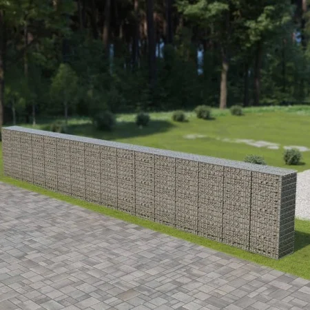 Muro de gavionescon cubiertas acero galvanizado 900x50x150 cm de vidaXL, Paneles de vallas - Ref: Foro24-143589, Precio: 632,...