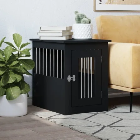 Hundekäfig aus schwarzem Ingenieurholz 45x62x59 cm von , Hundehütten - Ref: Foro24-838310, Preis: 65,01 €, Rabatt: %