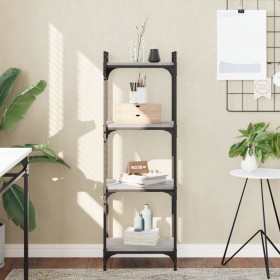 Librería 4 estantes madera ingeniería gris Sonoma 40x30x120 cm by , Bookcases and shelves - Ref: Foro24-837635, Price: 45,15 ...