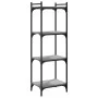 Librería 4 estantes madera ingeniería gris Sonoma 40x30x120 cm de , Librerías y estanterías - Ref: Foro24-837635, Precio: 44,...