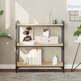 Librería 3 estantes madera ingeniería roble Sonoma 80x30x86 cm by , Bookcases and shelves - Ref: Foro24-837668, Price: 46,59 ...