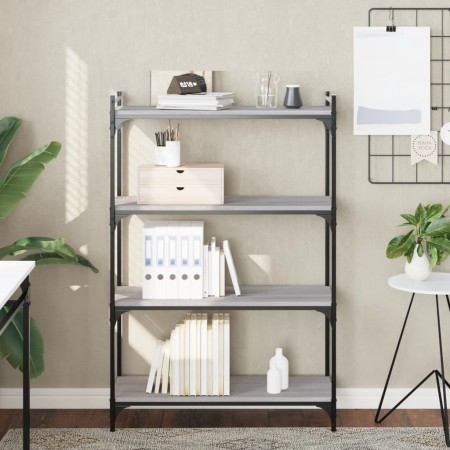 Librería 4 estantes madera ingeniería gris Sonoma 80x30x120 cm de , Librerías y estanterías - Ref: Foro24-837675, Precio: 59,...