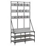 Perchero con zapatero gris Sonoma 100x40x184 cm by , Dresser Organizers and Bar Hangers - Ref: Foro24-837860, Price: 110,79 €...