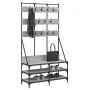 Perchero con zapatero gris Sonoma 100x40x184 cm by , Dresser Organizers and Bar Hangers - Ref: Foro24-837860, Price: 110,79 €...