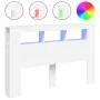 Kopfteil mit LED, weißem Holzwerkstoff, 160 x 18,5 x 103,5 cm von , Kopf- und Fußteile - Ref: Foro24-837351, Preis: 97,33 €, ...