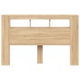 LED headboard engineered wood Sonoma oak 160x18.5x103.5 cm by , Headboards and footboards - Ref: Foro24-837353, Price: 77,48 ...