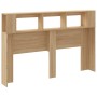 LED headboard engineered wood Sonoma oak 160x18.5x103.5 cm by , Headboards and footboards - Ref: Foro24-837353, Price: 77,48 ...