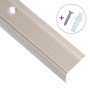 Perfiles de peldaños forma de L 15 uds aluminio champán 100 cm