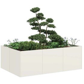 Jardinera acero blanco 120x80x40 cm en Maceteros y jardineras | Comprar online en Foro24