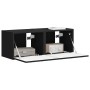 Mueble de TV Montado en la Pared 2 pcs Negro 60 x 31 x 29.5 cm