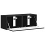 Mueble de TV Montado en la Pared 2 pcs Negro 60 x 31 x 29.5 cm