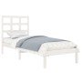 Estructura de cama madera maciza de pino blanca 90x200 cm