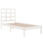 Estructura de cama madera maciza de pino blanca 90x200 cm