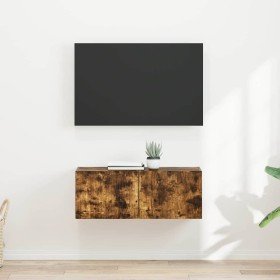 Mueble de TV Montado en la Pared 2 pcs Roble ahumado en Muebles TV | Comprar online en Foro24