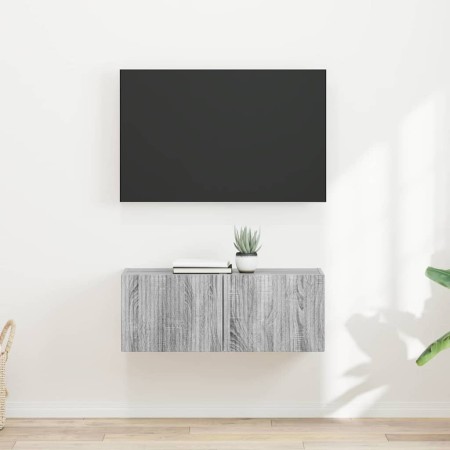Mueble de TV Montado en la Pared 2 pcs Gris Sonoma en Muebles TV | Comprar online en Foro24