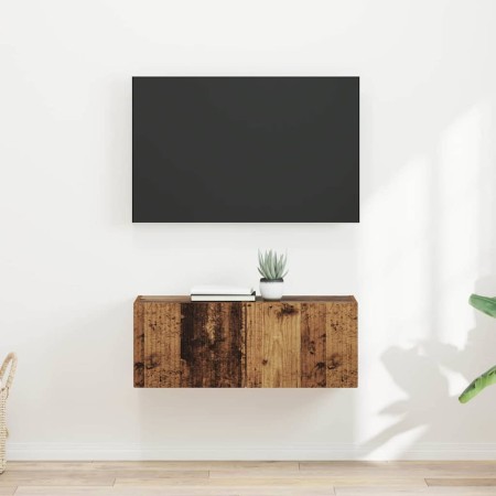 Mueble de TV Montado en la Pared 2 pcs Madera Vieja