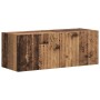 Mueble de TV Montado en la Pared 2 pcs Madera Vieja