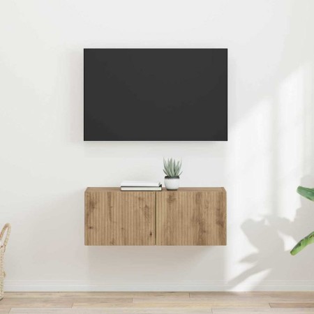 Mueble de TV Montado en la Pared 2 pcs Roble Artesanal