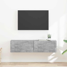Mueble de TV Montado en la Pared 2 pcs Concreto