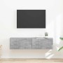 Mueble de TV Montado en la Pared 2 pcs Concreto